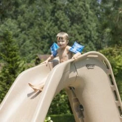 SR Smith Typhoon Pool Slide, Right Turn, Sandstone -Pool Care Sales Shop 4068 sand april2023d