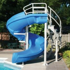 SR Smith Vortex Pool Slide, Full Tube With Staircase, Blue
