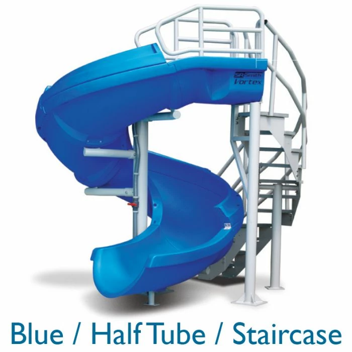 SR Smith Vortex Pool Slide, Half Tube With Staircase, Blue 4 SR Smith Vortex Pool Slide, Half Tube With Staircase, Blue - Image 2