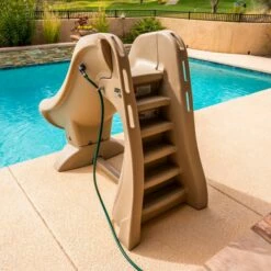 SR Smith SlideAway Removable Pool Slide, Taupe -Pool Care Sales Shop 62600taup d sq