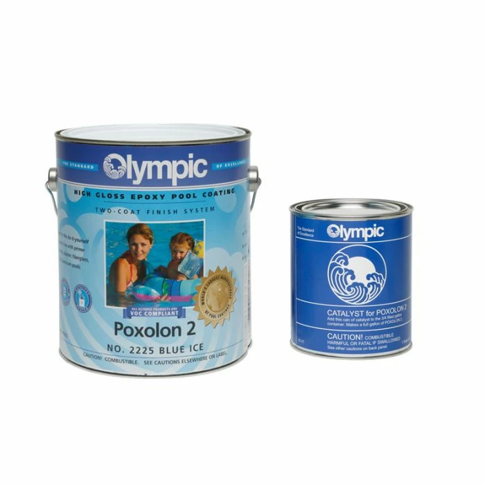 Olympic Poxolon 2 Epoxy Pool Coating 1 Gallon, Blue Ice 4 Olympic Poxolon 2 Epoxy Pool Coating 1 Gallon, Blue Ice - Image 2
