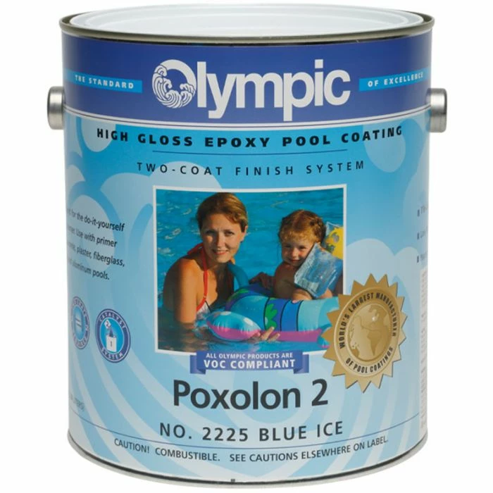 Olympic Poxolon 2 Epoxy Pool Coating 1 Gallon, Blue Ice 3 Olympic Poxolon 2 Epoxy Pool Coating 1 Gallon, Blue Ice