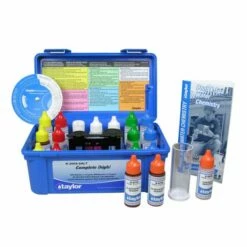 Taylor 2000 Complete Salt Water Test Kit, Free & Total Chlorine, Salt (Sodium Chloride), Total Bromine, PH, Total Alkalinity, Cyanuric Acid, And Calcium Hardness (Hi Range)