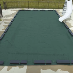 Doheny's Max-Force Riplock Winter Cover For 18x40 Ft Rectangular Pools, 16 Year Warranty, With 12 Water Bags